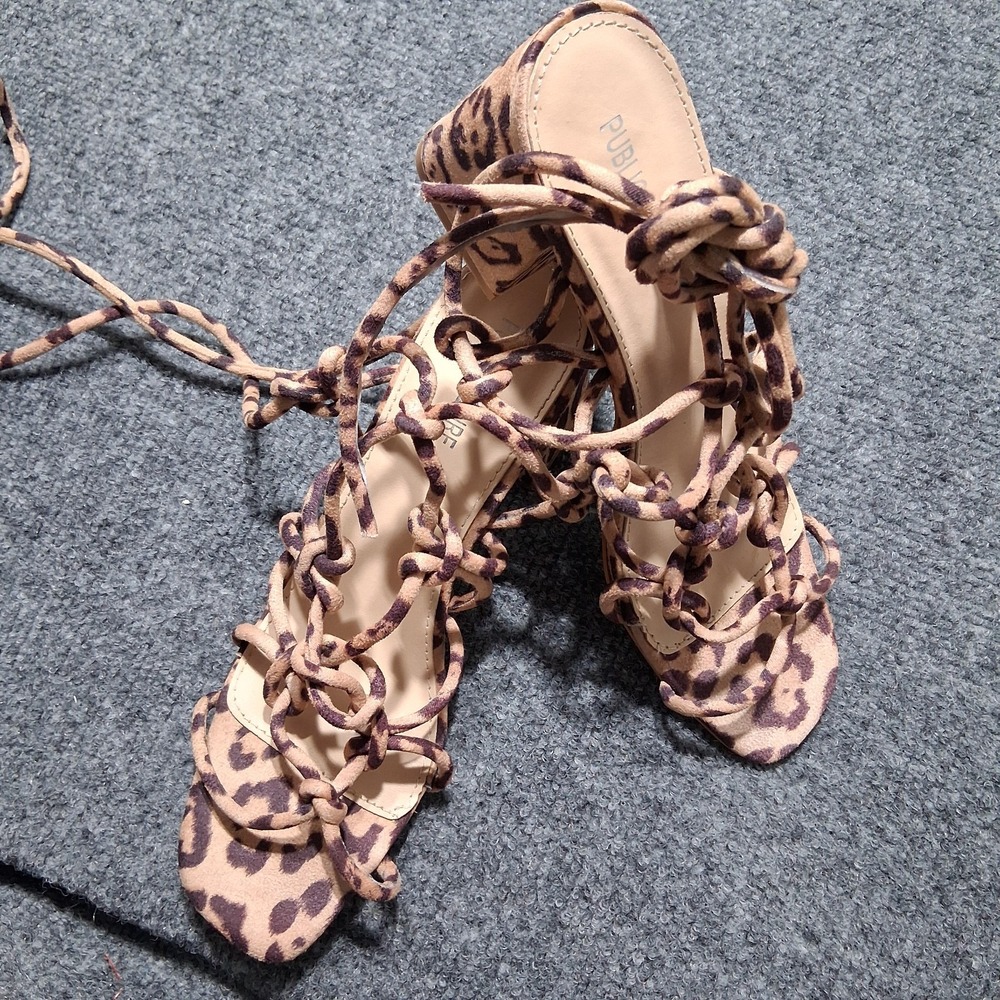 Public Desire Freya‎ Strappy Sandals Animal Print Size  5